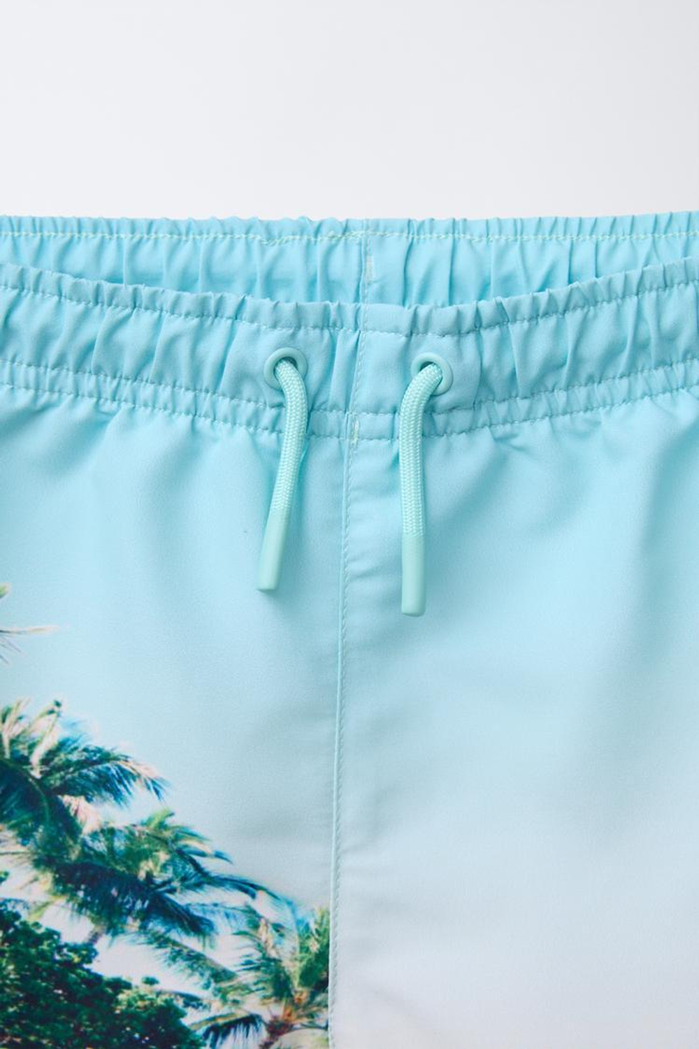 ZARA ПЛАВКИ С ФОТОПРИНТОМ, БИРЮЗОВЫЙ