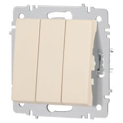 Выключатель Intro Accent 6-106-02 тройной, 10А-250В, IP20, СУ, AL/CU, сл.кость