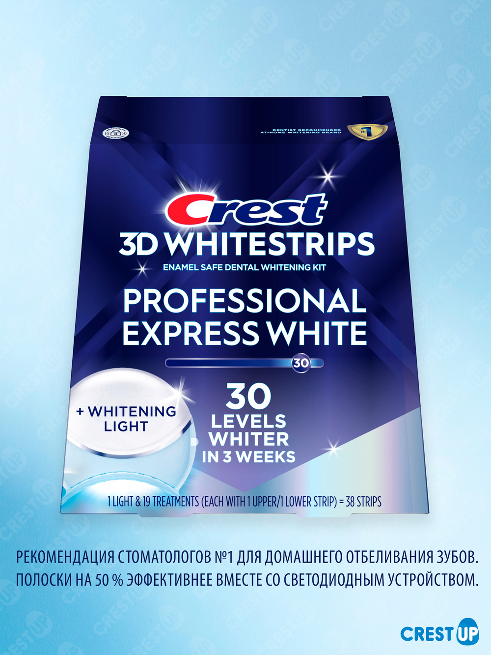Отбеливающие полоски для зубов Crest 3D Whitestrips Professional Express White Light (Hour Light)