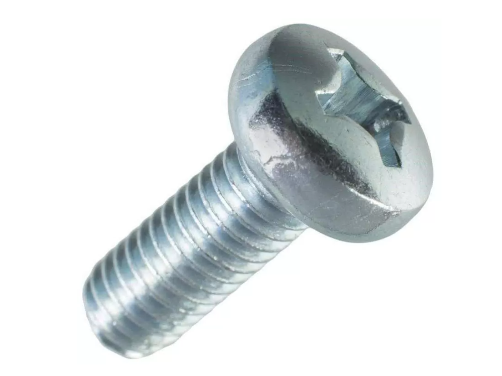 Винт Стройбат полукруглый, DIN 7985, М3x6, белый, цинк, 40 шт.