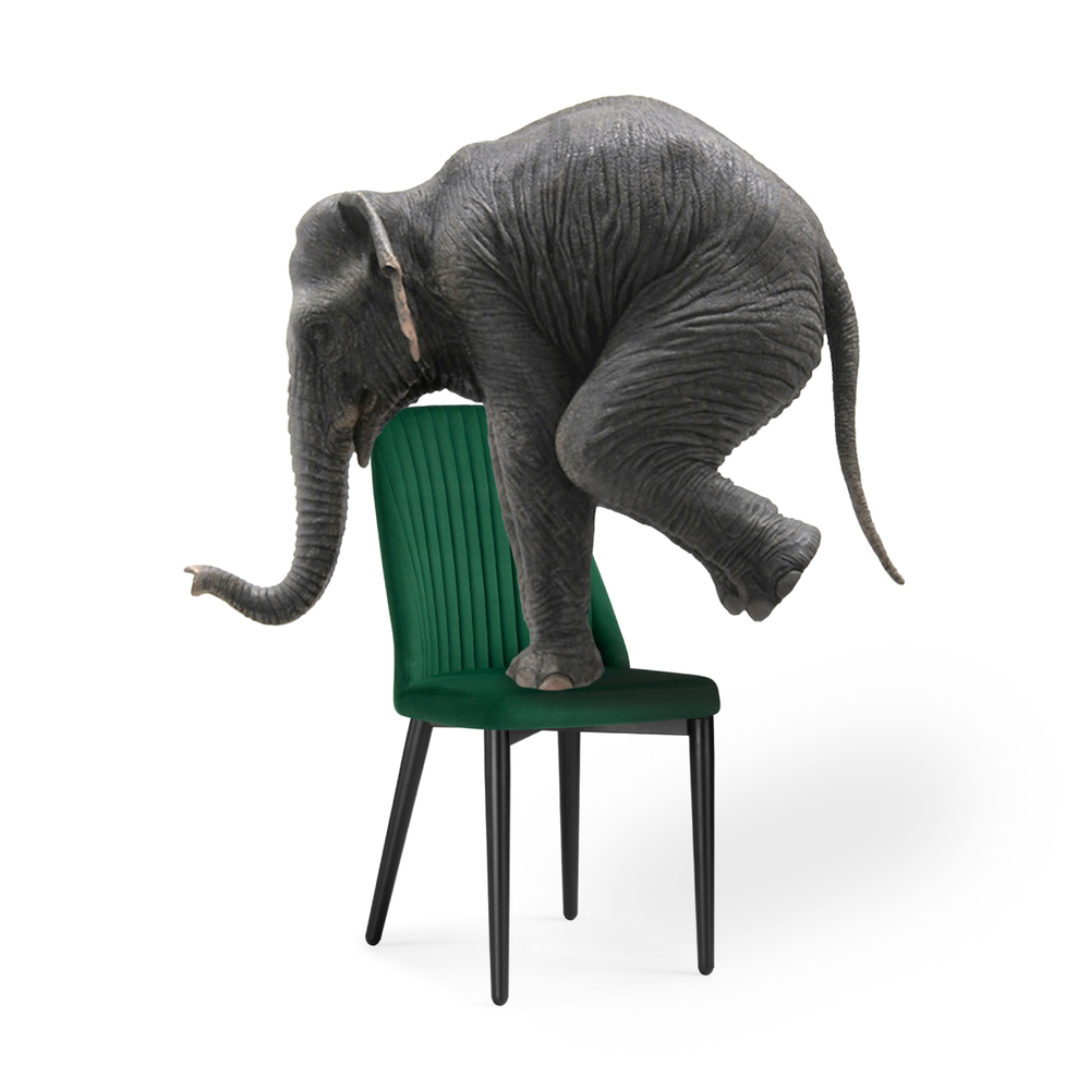 Стул на металлокаркасе Woodville Фена R зеленый, черный, ножки черные