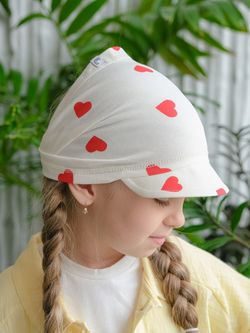 Косынка трикотажная (Сердечки на молочном) ГАВАЙИ