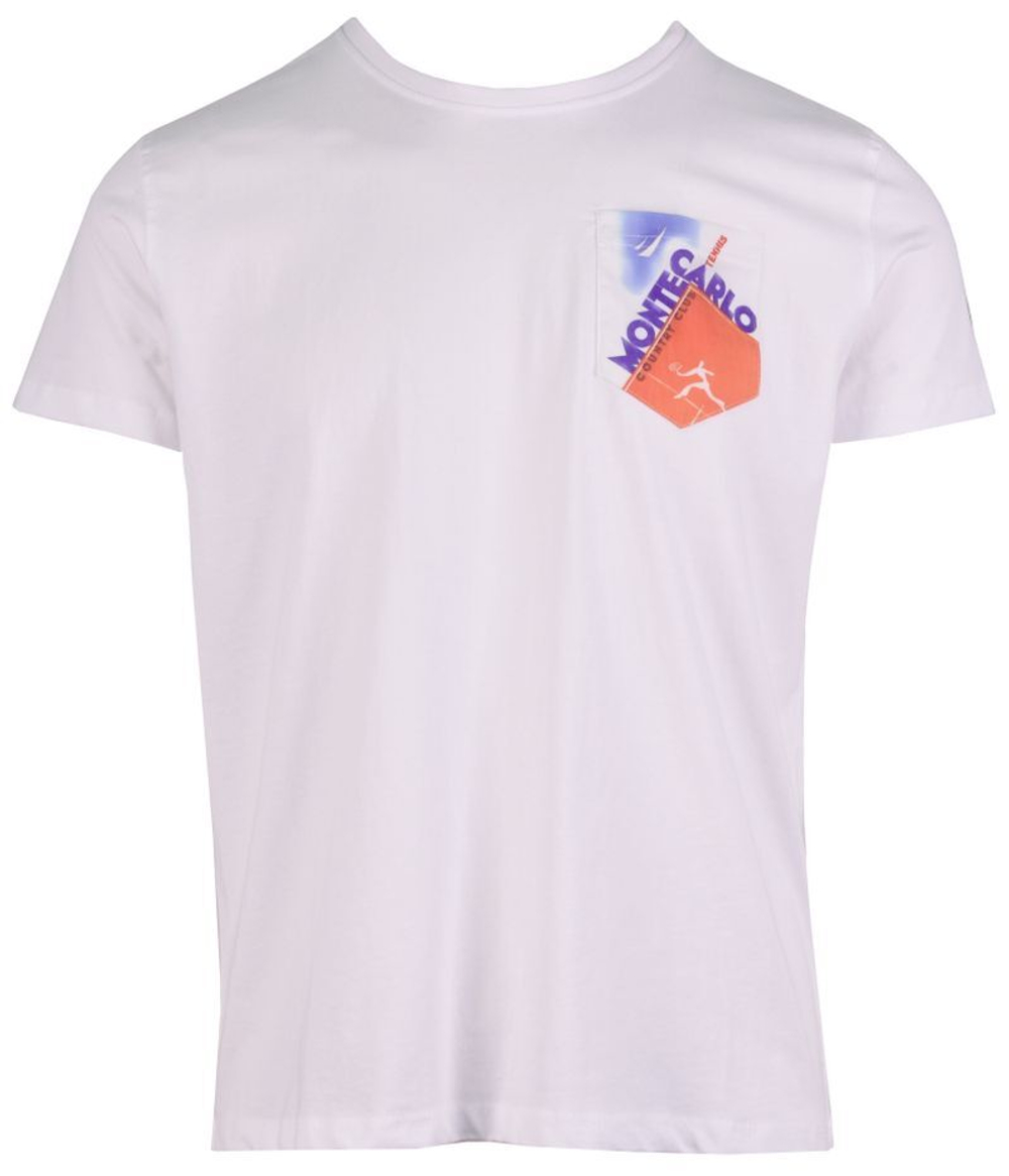 Мужская теннисная футболка Monte-Carlo Country Club Poster Print Pocket - белый