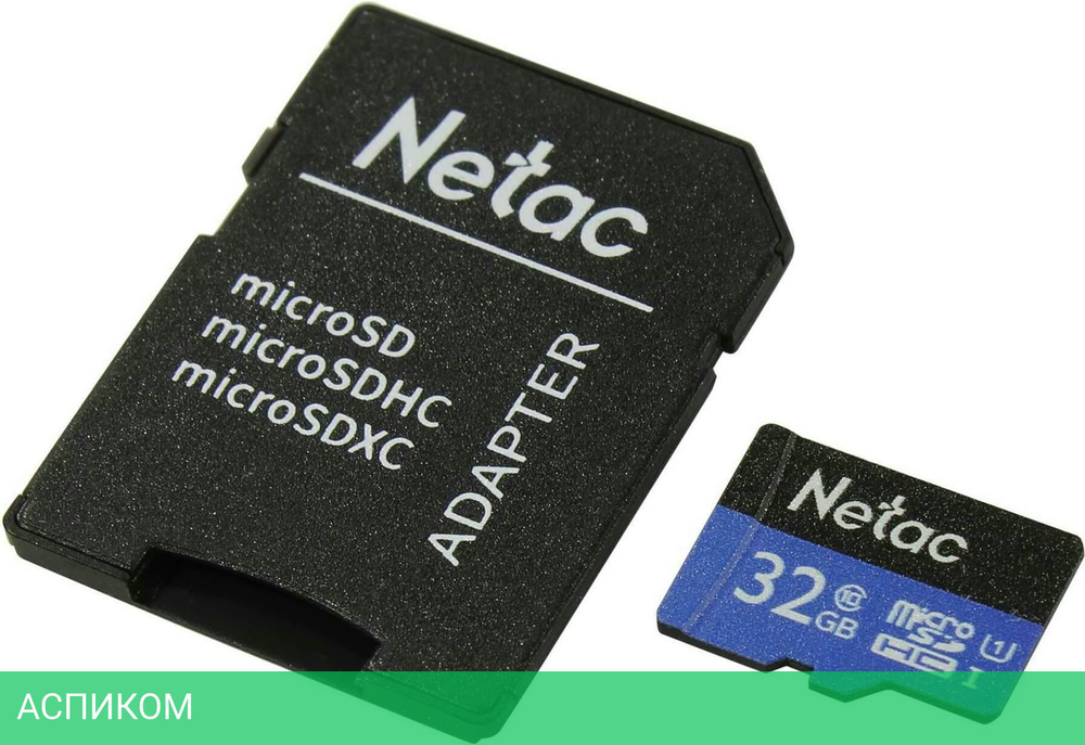 Карта памяти Netac P500 Standard 32GB + адаптер (NT02P500STN-032G-R)