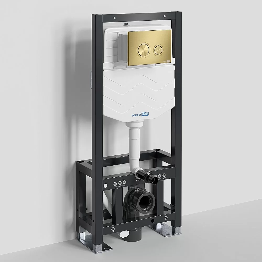Инсталляция для унитаза WasserKraft Dill 61TLT.010.ME.MG01 с кнопкой матовое золото