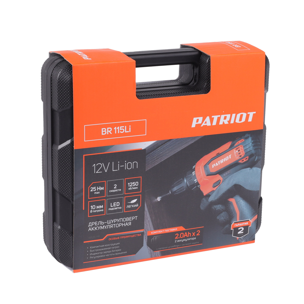 Дрель-шуруповерт аккумуляторная PATRIOT BR 115 Li