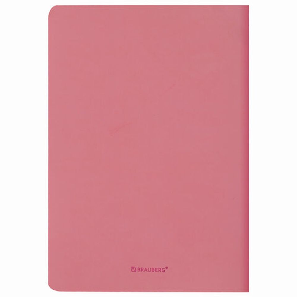 Тетрадь 60 л. в линию обложка кожзам SoftTouch, сшивка, B5 (179х250мм), РОЗОВЫЙ, BRAUBERG RAINBOW, 403885