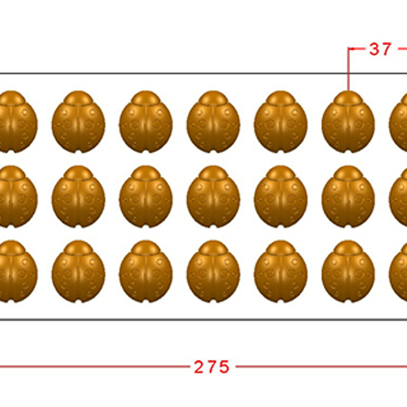 1050 | Форма для шоколадных конфет "Божья коровка" (275*135 мм)