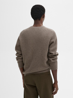 Massimo Dutti Свитер из смесовой шерсти, цвет черепаховой кости