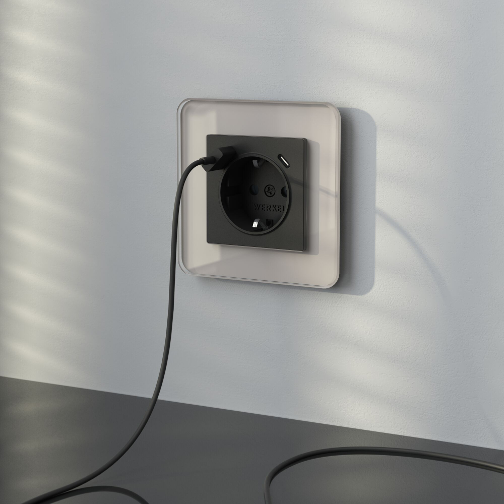 Рамка из стекла на 1 пост Elite дымчатый W0012417