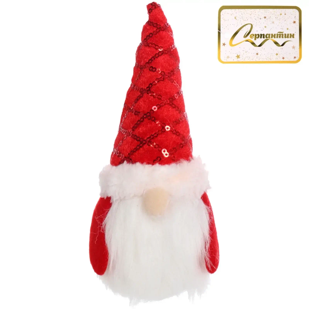 Сувенир новогодний «Новогодний лесовичок» 7*15*5 см, Красный (с подсветкой)
