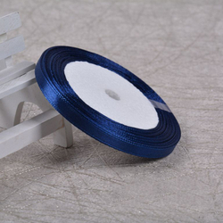 Лента атласная 6 мм (23 метра, цвет №38   темно-синий)