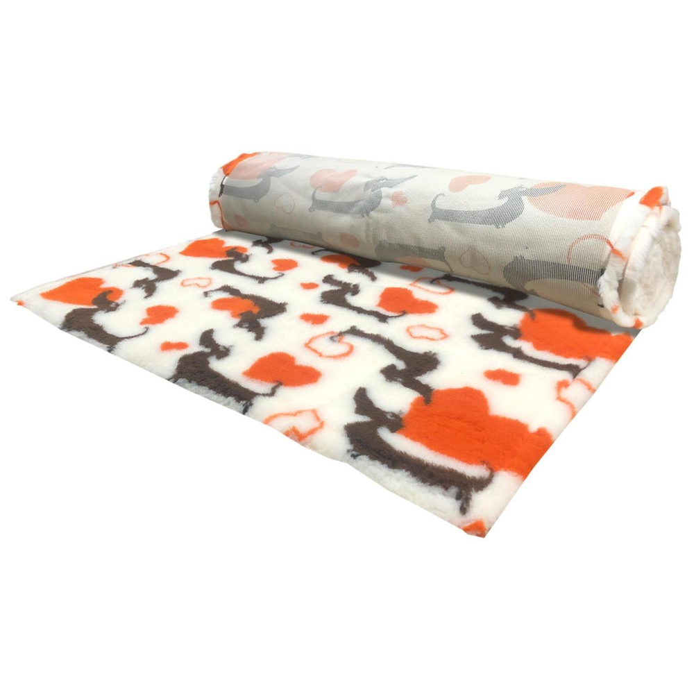 Подстилка  для собак и кошек ProFleece Мнямс Такса МАКС, размер 100x160см., сливки/шоколад/оранжевый