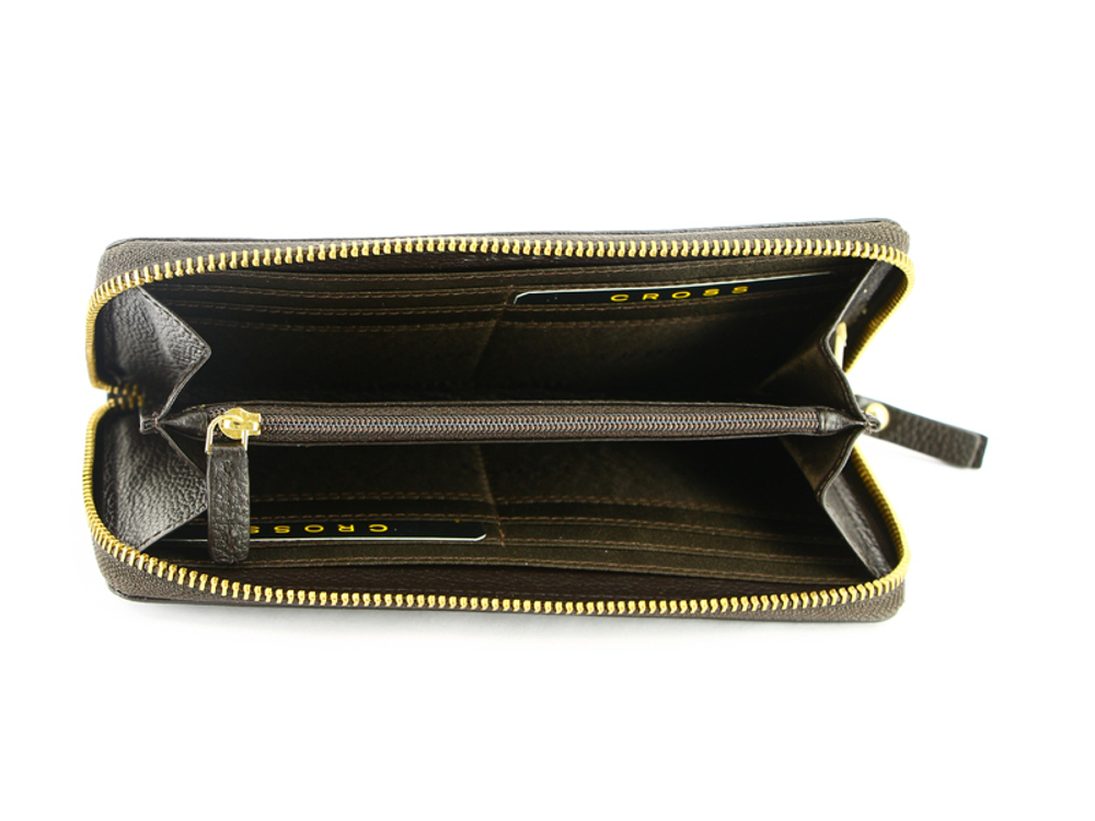 Кошелек Cross Spanish Summer, кожа наппа, коричневый, 18,8x10,2x1,5 см