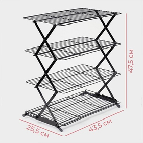 Решетка для сушки кондитерских изделий, 4 яруса, чёрная