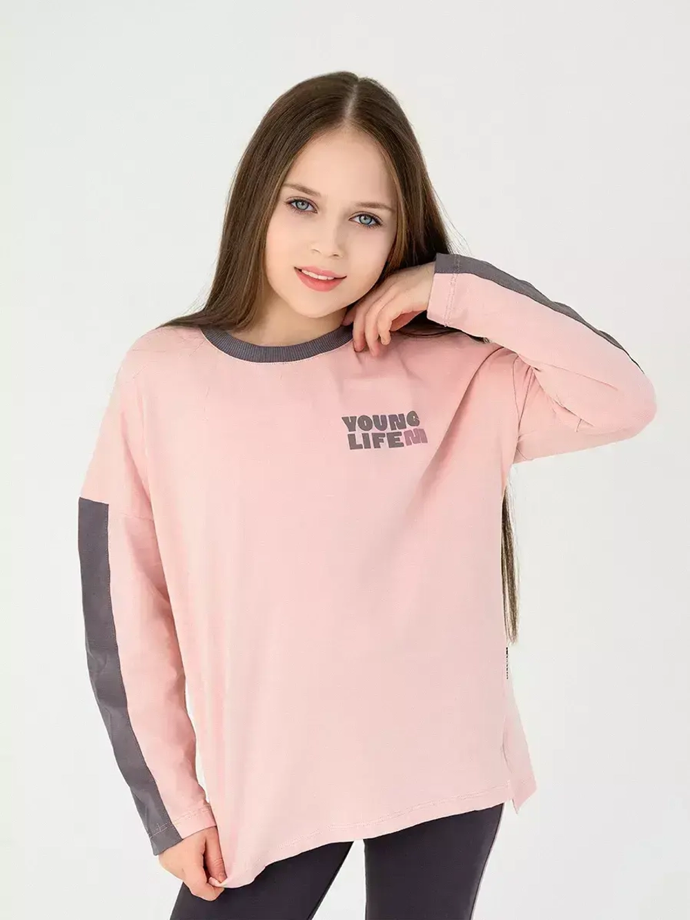 Лонгслив оверсайз для девочки