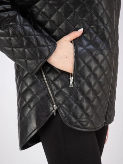 Куртка кожаная двухсторонняя с капюшоном демисезон