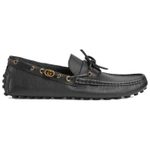GUCCI Interlocking Gommino Loafers Men"s Black