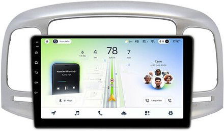 Магнитола для Hyundai Verna 2006-2010 (рамка серебро) - Teyes CC4L монитор 9" IPS на Android 14, Snapdragon 662, CarPlay, 4G SIM-слот