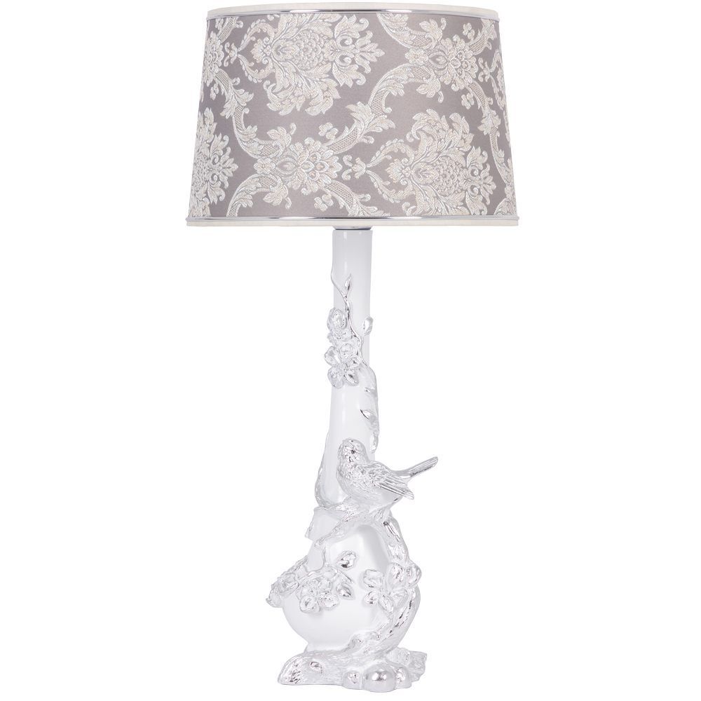 Настольная лампа Терра Белый с абажуром Тюссо Vatican (Ватикан) Сильвер