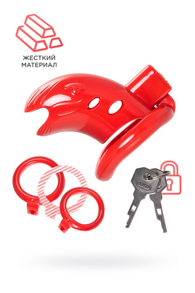 Пояс верности мужской BLACK &amp; RED BY TOYFA, ABS пластик, красный, 10 см (Цвет: красный)