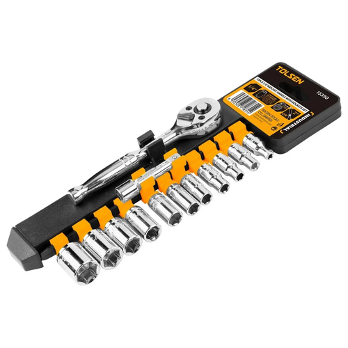 Набор торцевых головок с трещоткой TOLSEN 1/4" 5/32-9/16" 13шт. 15390