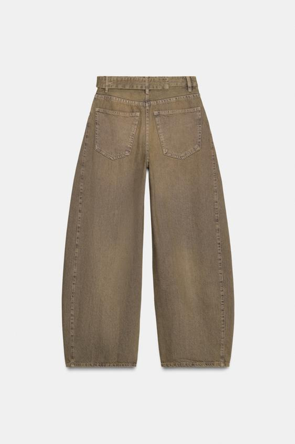 ZARA ДЖИНСЫ TRF ОВЕРСАЙЗ С НИЗКОЙ ПОСАДКОЙ, КОРИЧНЕВЫЙ
