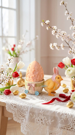 Свеча яйцо пасхальное с цветами розовое