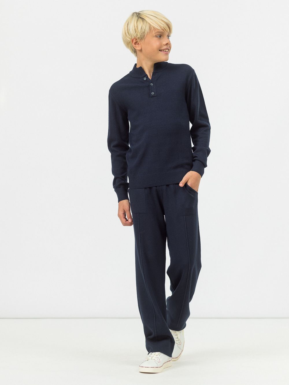 Джемпер поло для мальчика AT116 синий