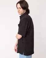 Рубашка FOS с коротким Рукавом Мужская Черная