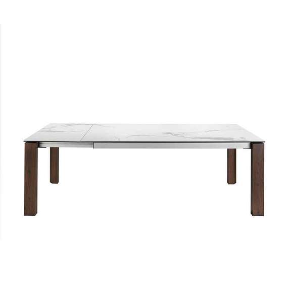 Раздвижной стол Angel Cerda D2058BA/1095, 180-235х90 см, белая керамика, орех