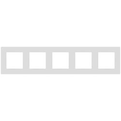 Рамка для розеток и выключателей ЭРА Серия 12 12-5205-01М на 5 поста, Классик, белый матовый