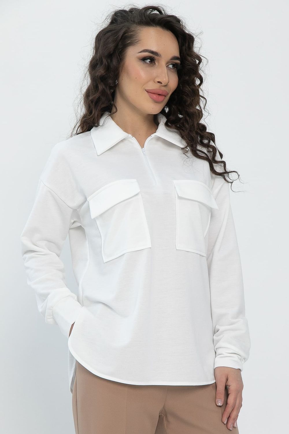 Поло рубашка Алькор (белая) Б13256-10М LT Collection