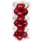 Набор шаров «Wonderful highlights» 8 см + 10 см (24 предмета), Красный