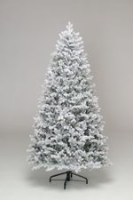 Заснеженная елка с гирляндой «Алтайская» холодный свет (Литая) 240 см / 2,4 м