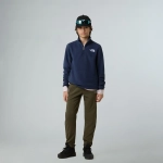 Детская флисовая кофта The North Face Teen Glacier 1/4 Zip синяя