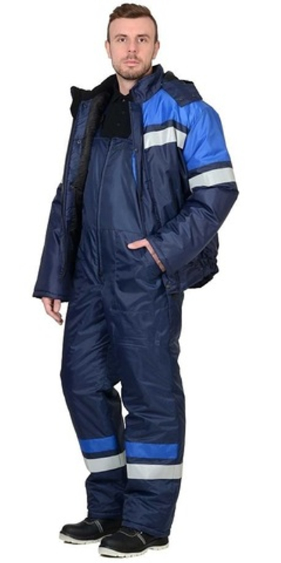 Костюм зимний: куртка кор.,п/комб. синий с васильковым и СОП