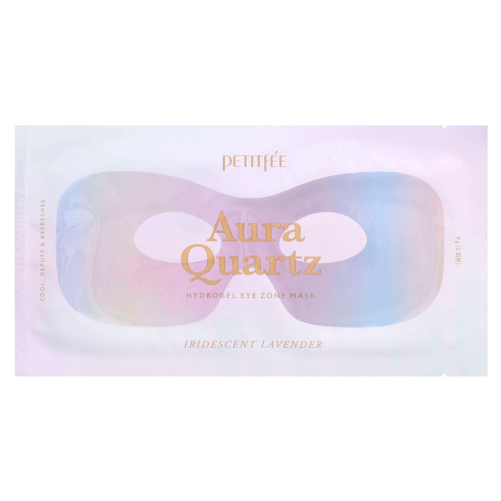 Petitfee, Aura Quartz, гидрогелевая маска для зоны вокруг глаз, радужная лаванда, 1 маска, 9 г