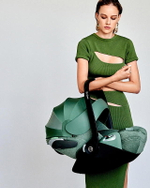 Коляска 3 в 1 Cybex Priam IV Chrome Brown complete и автокресло Cloud T i-Size Leaf Green Plus Mirage Grey