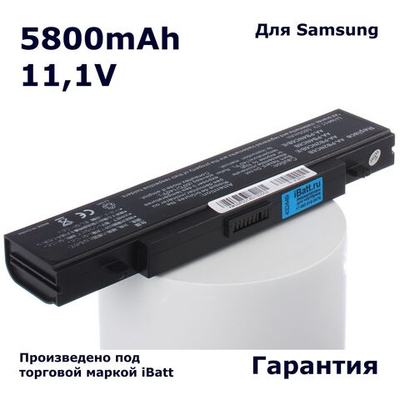 Аккумулятор iBatt 5800mAh, для R40 R60 R70 R700 R45 R560 Plus R65 R460 R610 R58 Q310 X460 R505 P560 Q210 R508 NP-R40 NP-R510 R503 R509 NP-R60 NP-R700 NP-R70 R455 R560-BS02RU NP-R710