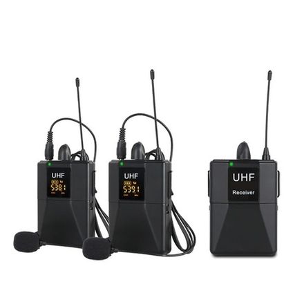 Двухканальный беспроводной петличный микрофон с шумоподавлением BG-121U UHF, для интервью