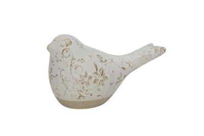 Декор "Птичка-Бежевая вязь" 15,5x7xH9см