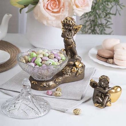 Сахарница стеклянная с крышкой Ангел Роуз Бронза