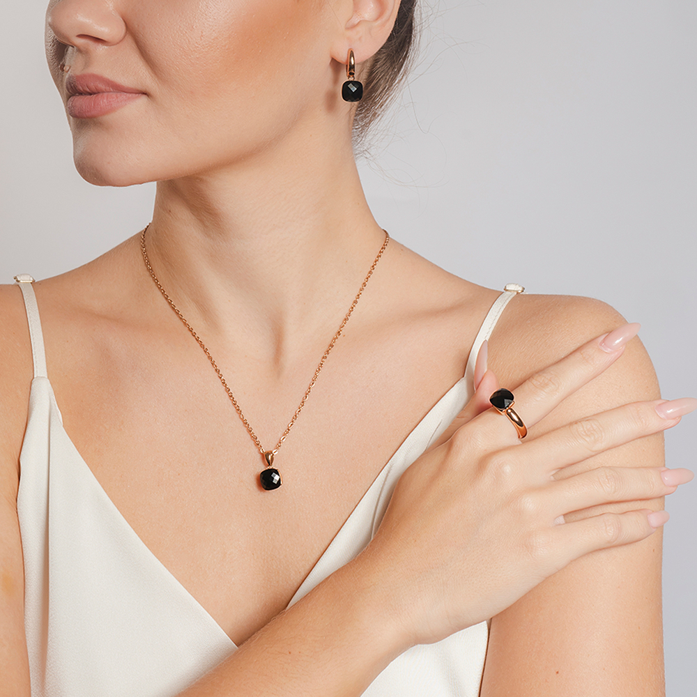 Кольцо Qudo FIRENZE 19 (G) Jet 107001/40-5301 19 размер 19