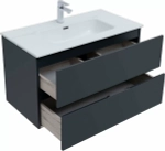 Тумба с раковиной Aquanet Алвита New 303919 90 антрацит