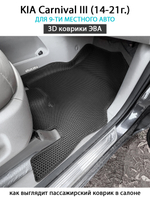 Автомобильные коврики ЭВА для KIA Carnival III (14-21г.) на 9-ти местное авто