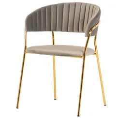 Стул Turin бежевый с золотыми ножками
