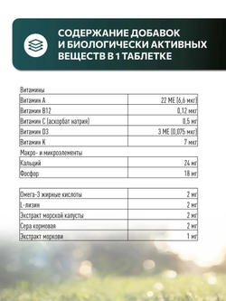 Vita+ Мультивитаминное лакомство для собак "Для зубов и костей", 45 г