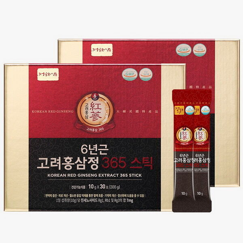 (Набор) Экстракт красного женьшеня и восточных трав Jungwonsam 6 Years Old Korean Red Ginseng Extract 365 Stick, 10гр *30шт