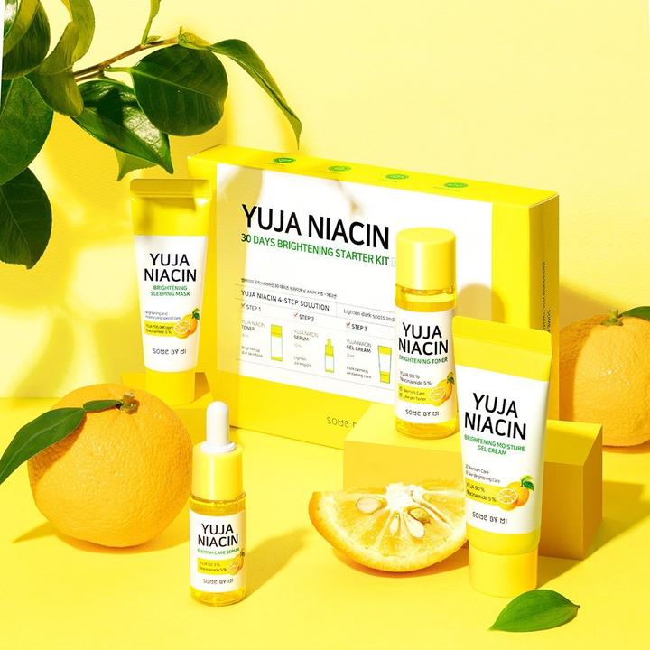 Набор для лица Some By Mi Yuja Niacin 30 Days Brightening Starter Kit для выравнивания тона кожи (тонер, сыворотка, гель-крем, ночная маска)